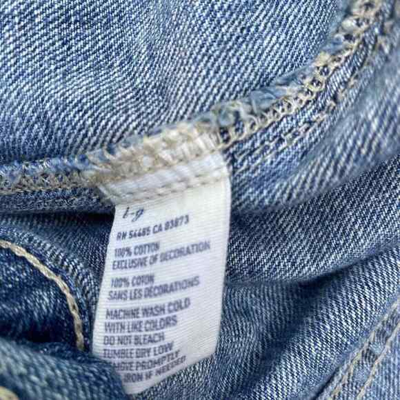 American Eagle Denim Trucker Jacket Womens Large Blue Jean Distressed - Picture 8 of 10